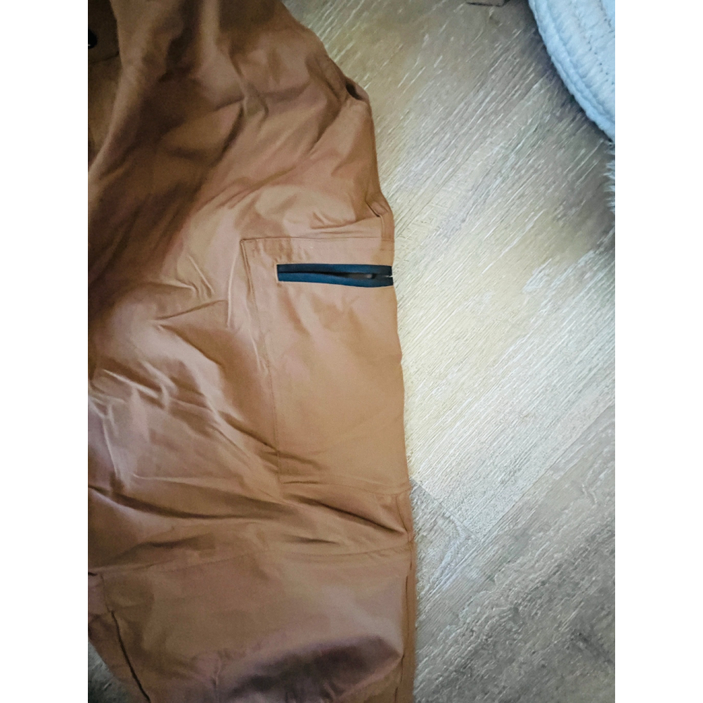 Men's YKK Brown Cargo Pants with Black Zippers - Picture 5 of 6